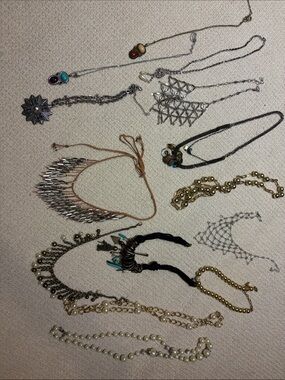 Mixed Metal costume Necklace Set - Gold & Silver Tones